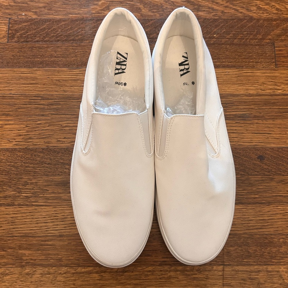 Zara Classic White Slip-On Shoes